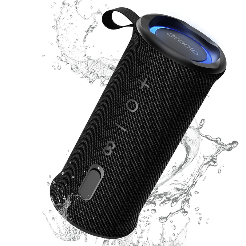Oraolo Portable Bluetooth Speaker, Wireless Speakers with 24W Loud Stereo Sound, Bluetooth 6.0, RGB Lights, IPX6 Waterproof, Ture Wireless Pairing, 15H Playtime, Speaker for Home Beach Party