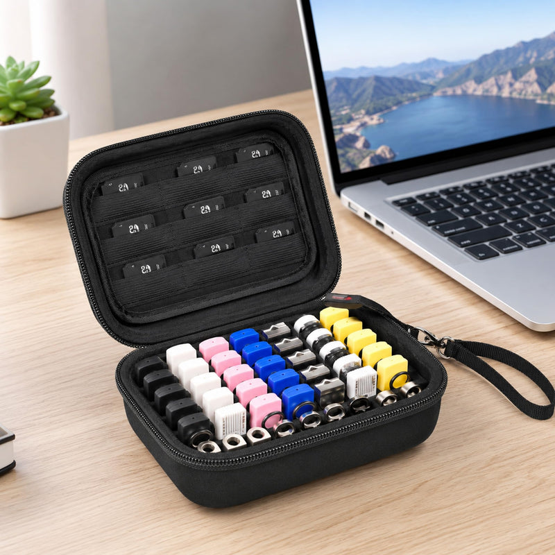 USB Flash Drive Case, Memory Card Organizer Storage Bag for USB Drives SD SDHC SDXC Cards and Electronic Accessories, Portable Protective Holder,Black