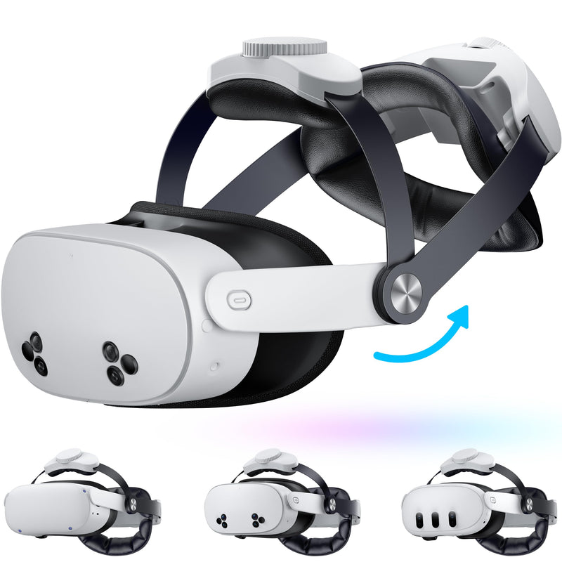 Upgraded Kawaye for Meta Quest 3S/Quest 2/Quest 3 Head Strap, Double Knobs Adjustable Elite Strap Replacement,VR Headset Strap with Two Large Support Pad,Compatible with PlayStation_4