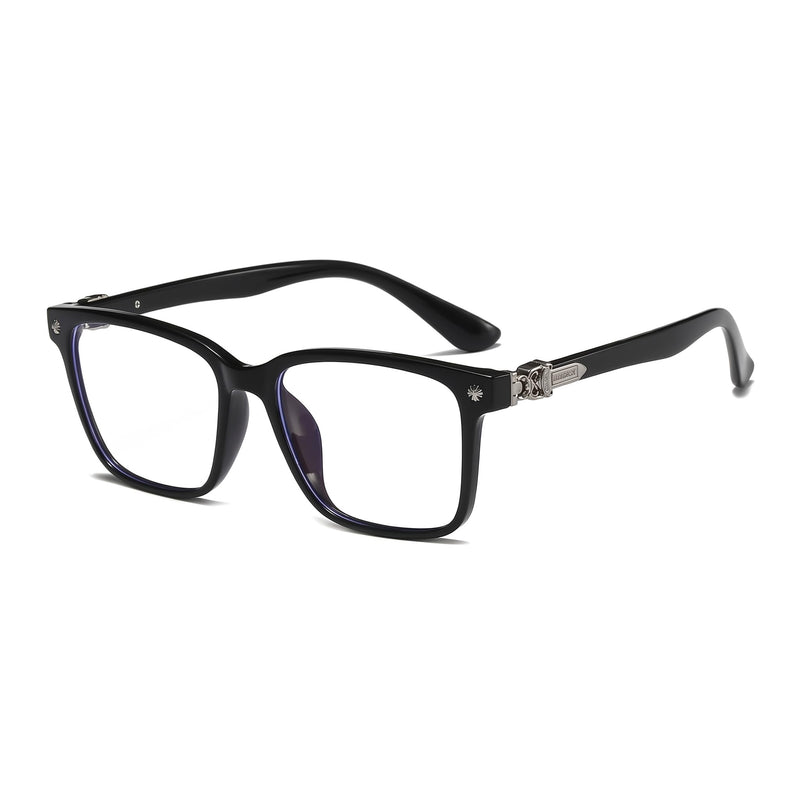 Classic Clear Lens Black Glasses Square Frame,Retro Blue Light Glasses，Daily Accessories Non Prescription
