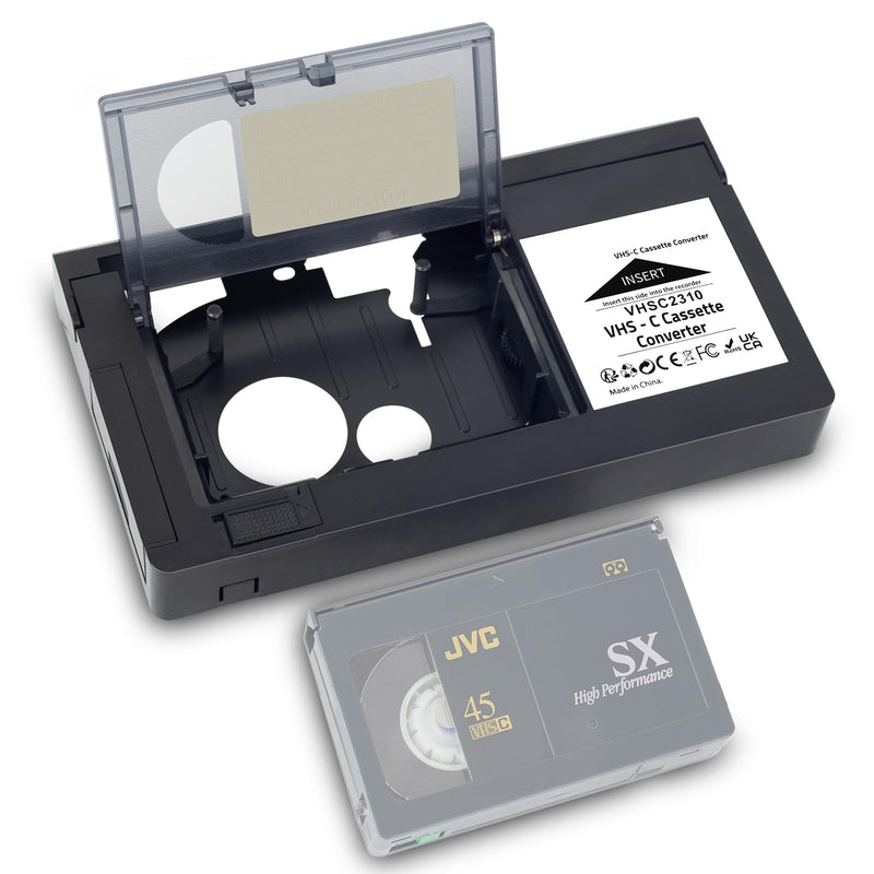 Motorized VHS-C to VHS Cassette Adapter, VHS-C Video Tape Converter for 12mm VHS-C & S-VHS-C Camcorder Tapes, NOT Compatible with 8mm, Hi8 & MiniDV Tapes