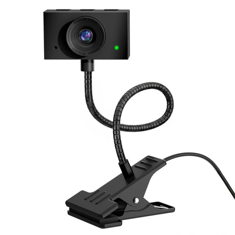 Webcam with Stand, 2K Webcam for PC with Microphone, HD Laptop Web Camera | Wide Angle Webcam With FOV 95°, USB Plug & Play, Manual Focus, Zoom Computer Webcam for Online Teaching, Video Calls Black
