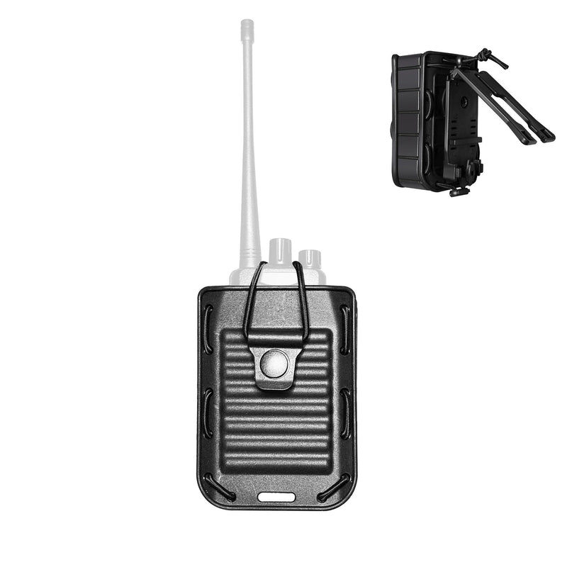 Radio Holster Holder, Walkie-Talkie Case with Duty Belt & MOLLE Vest Clip | Two Ways Polymer Radio Pouch Interphone Carrier Sheath for Police Law Enforcement Security Firefighter Rescue EMS EMT
