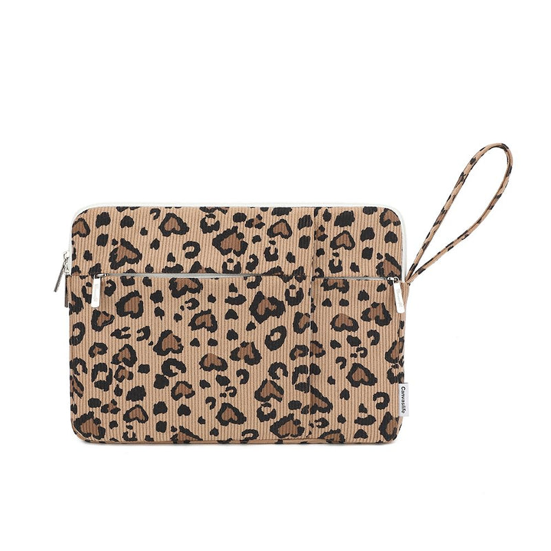 canvaslife laptop computer protective case with pockets is suitable for MacBook Pro 14-inch and 14-inch - 14.4-inch HP, Lenovo, Dell, Asus, Acer laptops(Classic leopard) Classic Leopard 14 inch-14.4 inch
