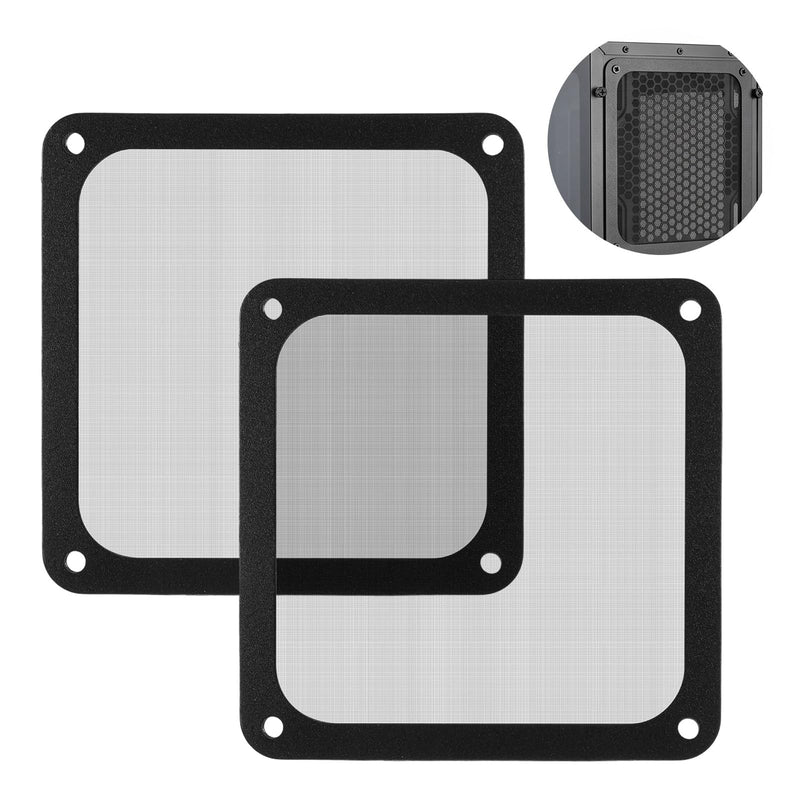 2 Pcs 120mm Dust Filter PC for Computer Cooler/PSU/Routers Nylon 80 Mesh | PC Case Dust Mesh Filter, Magnetic Frame Computer Fan Dust Mesh PC Cooler Filter, Dustproof PVC Cover Grills (Black)