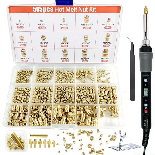 Threaded Inserts Set Heat Set Inserts with M2 M2.5 M3 M4 M5 M6 Insert-Tip