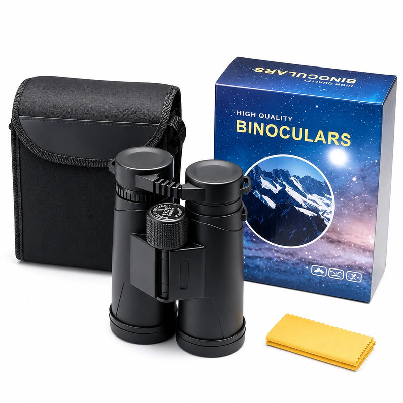 10x42 Binoculars for Adults and Teens 14+, HD, BAK4 Prism and FMC Lens, Easy Focus, Compact, for Bird Watching, Travel, Concerts, Sports, with Carrying Case