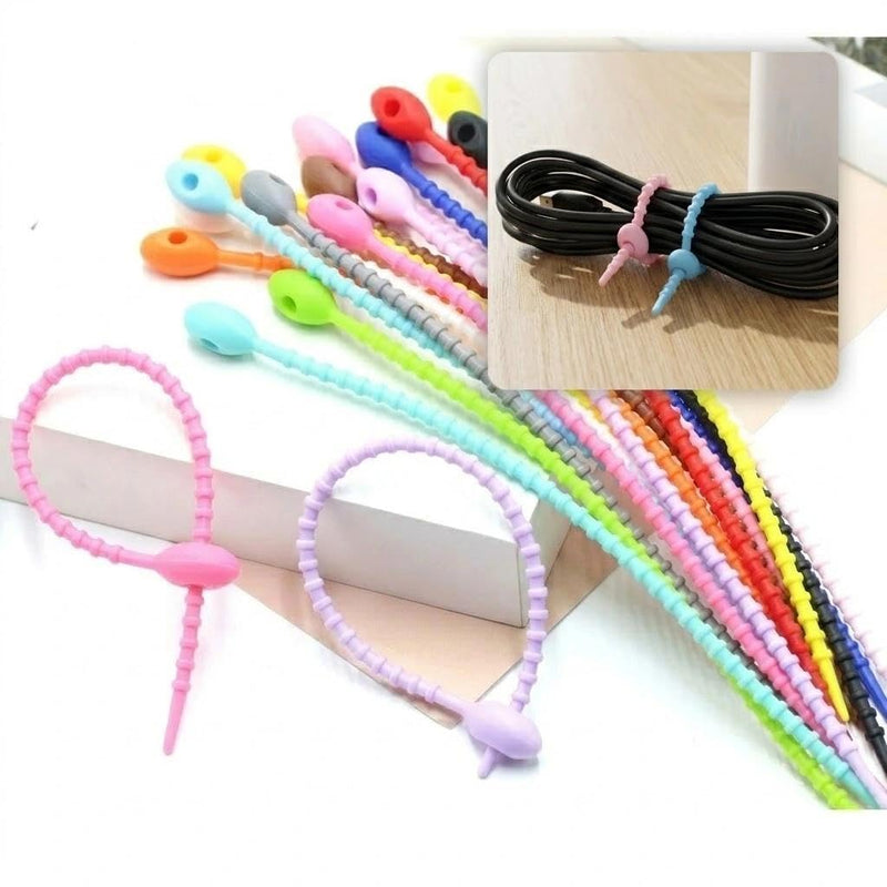 Reusable Cable Ties Organizer Straps - 30 Pack Flexible Cord Bands for Keychain Charms Bags Office Travel(5.9 Inch) 5.9 Inch