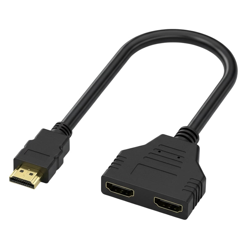 Dual HDMI Adapter for 2 Monitors, HDMI Splitters 1 in 2 Out, Male to Double Female HDMIs Adapter for TV LCD DVD HDTV Player Projector Dual Monitors, HDMI Splitters 1 in 2 Out