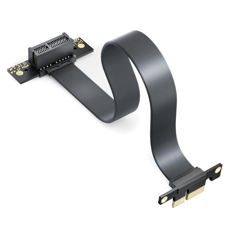 PCIe 4.0 X1 Riser Cable, 100mm 90° Male to 90° Female, for WiFi, M.2, USB and Sound Cards 10CM