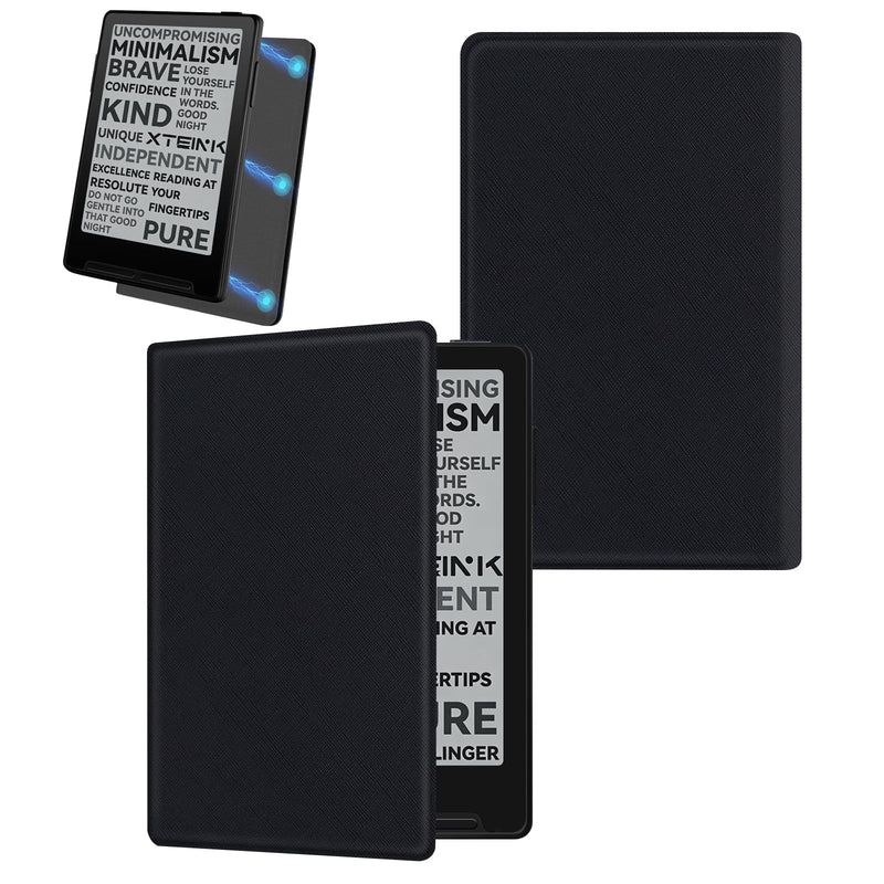 Magnetic Case for Xteink X3, Ultra-Lightweight Premium PU Leather Protective Cover with Magnetic Closure for Xteink X3 E-Reader (Rock Black) Rock Black