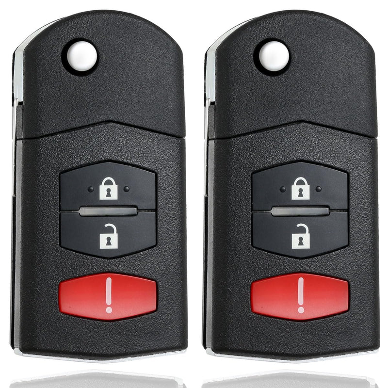 Key Fob Remote Replacement Compatible with 2006-2015 Mazda 5, 2011-2015 Mazda 2/3, 2007-2013 CX7/CX9, Keyless Entry, BGBX1T478SKE125-01, 2 Pack
