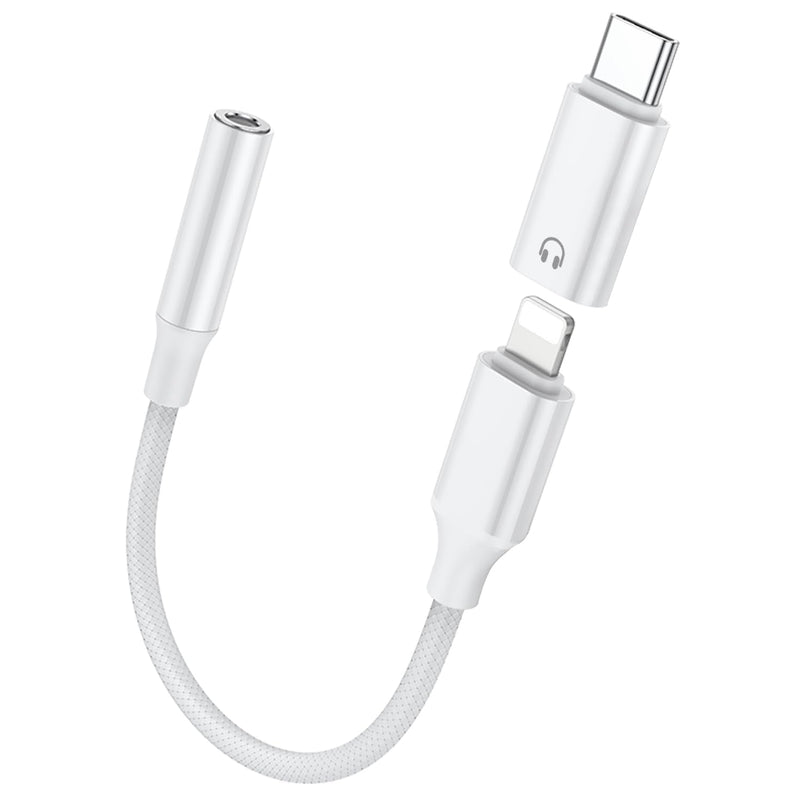 AreMe for Lightning to 3.5mm & USB C to Lightning Headphone Audio Adapter | Earbuds Adapter Converter for iPhone, Support Line Control & Calls