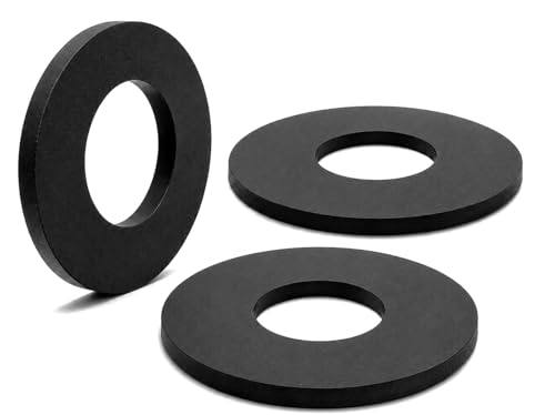 1" ID x 2-1/2" OD x 1/8" EPDM Rubber Flat Washers, Non-Conductive Vibration Dampening Spacer Washers for Truck, Trailer & Equipment Repair, 5 Pack
