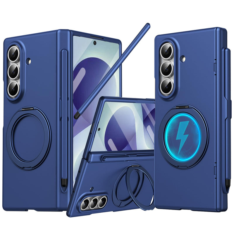 for Samsung Galaxy Z Fold 8 Ultra Case with S Pen Holder & Stylus, Compatible Magsafe Magnetic Ring Kickstand Screen Protector Full Coverage Hinge Cover Case for Z Fold 8 Ultra Darkblue