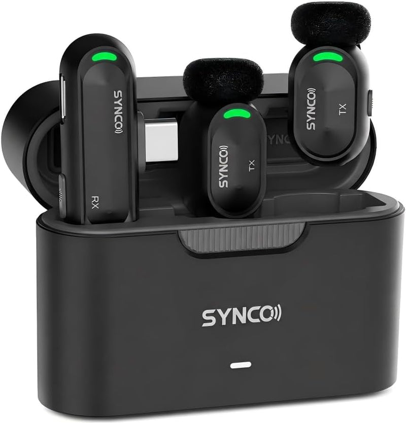 SYNCO Mini Wireless Microphone for iPhone15/16/17 & Android USB-C | Clear Audio with AI Noise Cancellation; 328 ft Range; Plug & Play Magnetic Mic for Video Recording & Vlogging for iPhone/Android