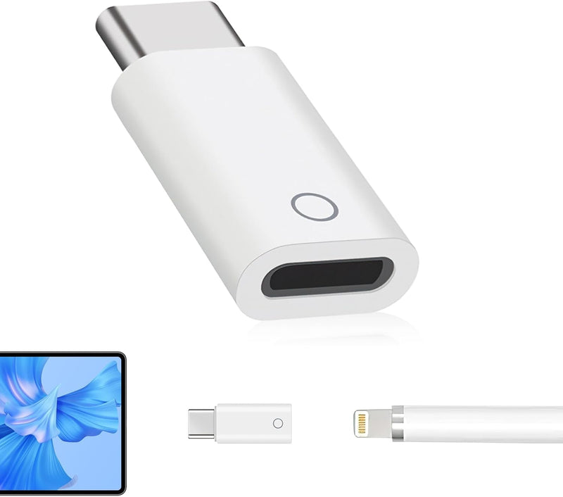 USB-C Adapter for Apple Pencil 1st Generation Compatible with iPad 10th Gen 2022 and iPad 11th Gen A16 2025, USB-C to Lighting Pencil Charging & Pairing Connector Dongle for Pencil 1 Accessories