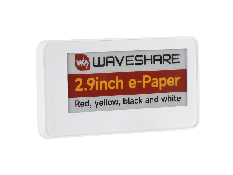 Waveshare 2.9inch Passive NFC-Powered e-Paper (G), Red/Yellow/Black/White 4-Color Displaying, No Batt Required, Wireless Powering & Refreshing, ABS Case