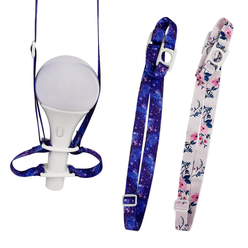 2 Pack Kpop Lightstick Adjustable Shoulder Strap Lanyard Starry Sky + Flower