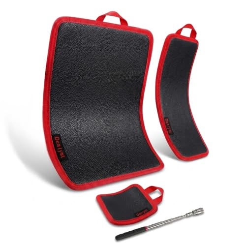 3PCS Flexible Magnetic Tool Mat, Non-Slip PVC Magnetic Tray and Tool Holder, Screws and Auto Repair Tools, Essential Organizer for Garage & Workshop (3PCS Blackish-red) 3PCS Blackish-red