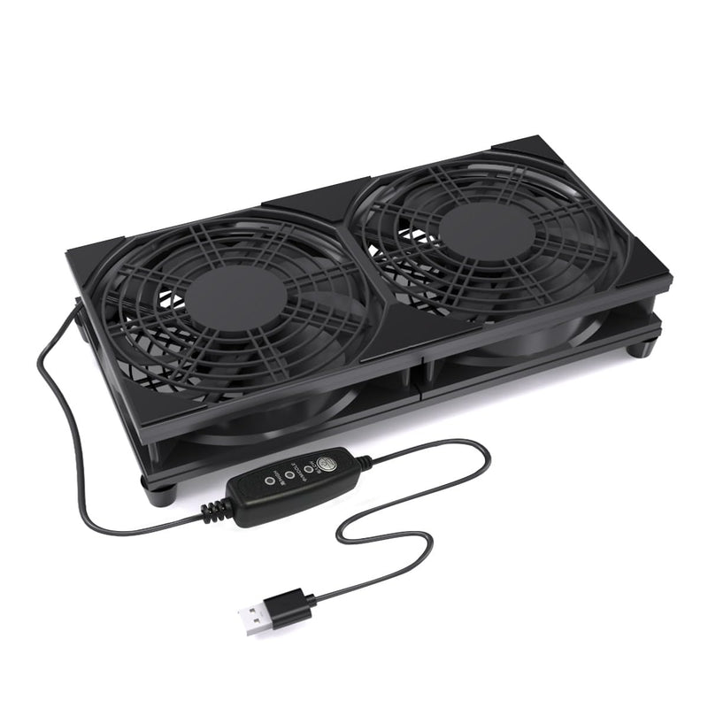 240mm USB Router Cooling Fan, Silent Fan with 3 Adjustable Speeds, Portable USB Fan for PC Case, PS4, TV Box, AV Cabinet, Model U3UK1