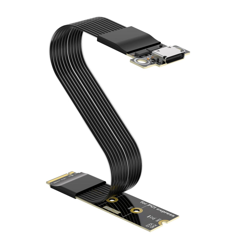RGEEK M.2 NVME Pcie to OCuLink SFF-8612 Adapter with ReDriver, PCIe 5.0 x4 | 128Gbps to OCuLink SFF-8611 4i Host Adapter for eGPU GPU External Graphics Cards and M.2 NGFF SSD 2230 2242 2260 2280 (25cm) 25cm