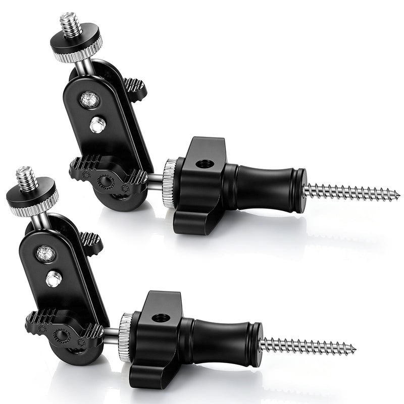 2 Pack Trail Camera Tree Mount Brackets, 360 Adjustable 1/4 Screw Holder with Lag Screw for Outdoor Hunting, Game Camera, Security Surveillance