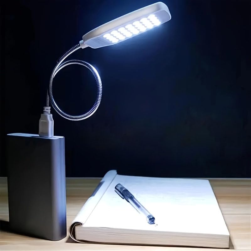 USB LED Light for Laptop Keyboard Light Gooseneck Computer Lamp Flexible Stick LED Lamp for Reading Book(28 LED, White)