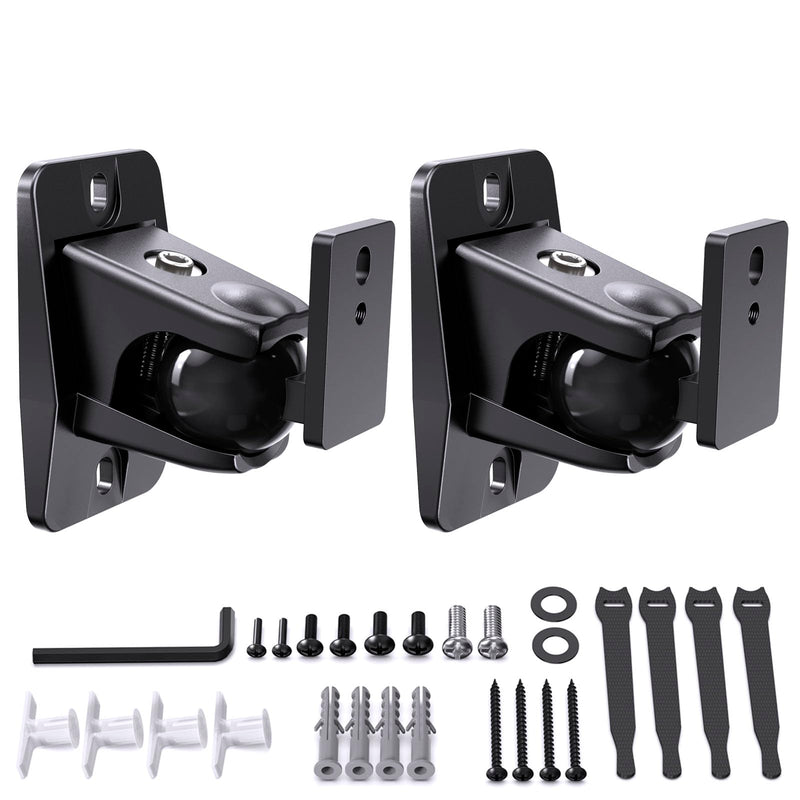 Surround Sound Rear Speaker Wall Mount 2 Pack, Keyhole Mount, Holds 11 lbs | Adjustable Angle, Aluminum Alloy, Keyhole Mount, Fits 1/4"-20, M4, M5, M6 Threads, Compatible with Roku, Samsung and Others