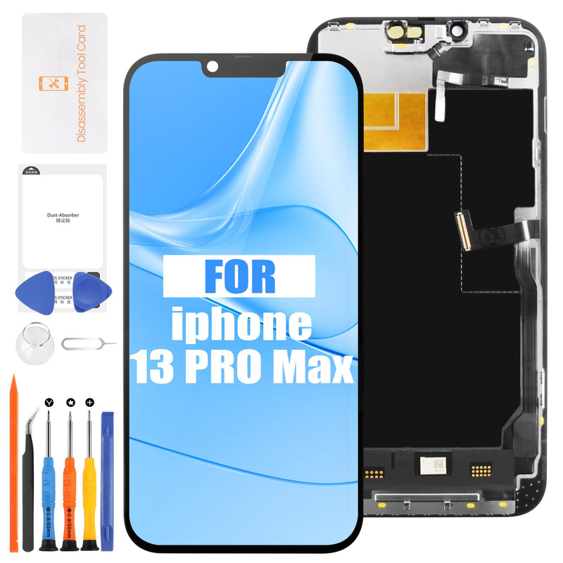 Incell LCD Digitizer Screen Assembly for iPhone 13 Pro Max 6.7 Inch | Complete DIY Repair Kit with Adhesive & Tools, Fits Model A2484 A2641 A2643 A2644 A2645 6.7'' For iPhone 13 Pro Max