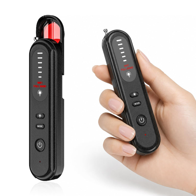 Hidden Camera Detector 6-in-1, Anti Spy Camera Finder with GPS Tracker Detection, RF Signal Scanner, Rechargeable Bug Detector for Hotel, Travel, Home, Office, Car Privacy Protection Black
