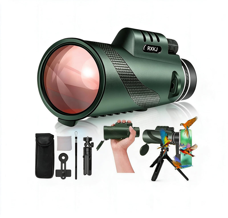 Monocular Telescope, 80×100 Monoculars for Adults | HD BAK4 Prism Waterproof Monocular, ideal for birdwatching, hunting, camping, hiking and wildlife observation