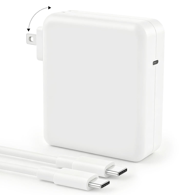 96W Charger for MacBook Air 13 15 inch MacBook Pro 14 16 inch MacBook Neo | M5 M4 M3 M2 M1 96W USB C Charger Fast Charging Block Power Adapter with 6FT USB C to USB C Cable (White) White