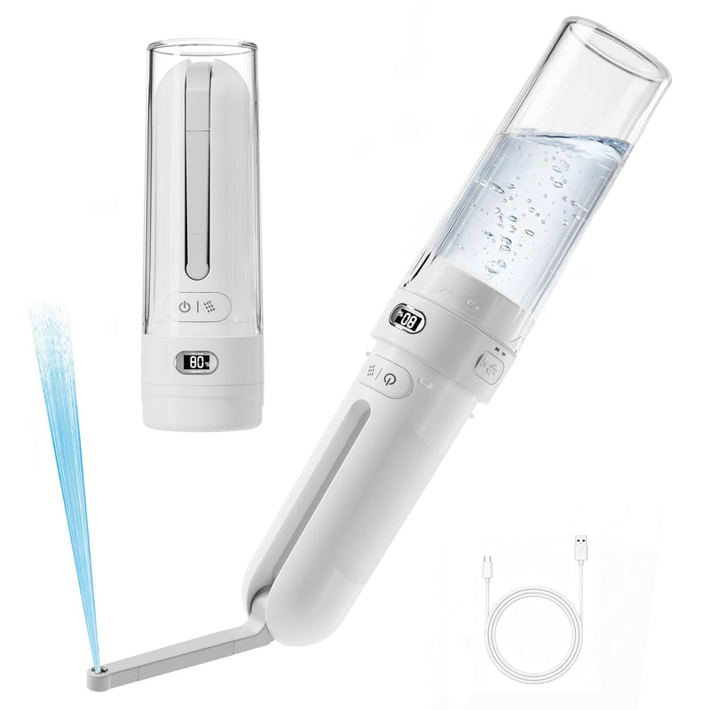 Portable Bidet for Travel, Personal Hygiene Sprayer Bottle for Women Men, Mobile Bidet Portable for Toilet,Electric Handheld High-Pressure Foldable USB-C Battery-Powered（White） White