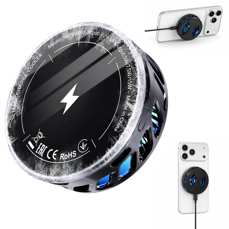 Magnetic Phone Cooler, Lightweight Portable RGB Cooler | with Wireless Fast Charging