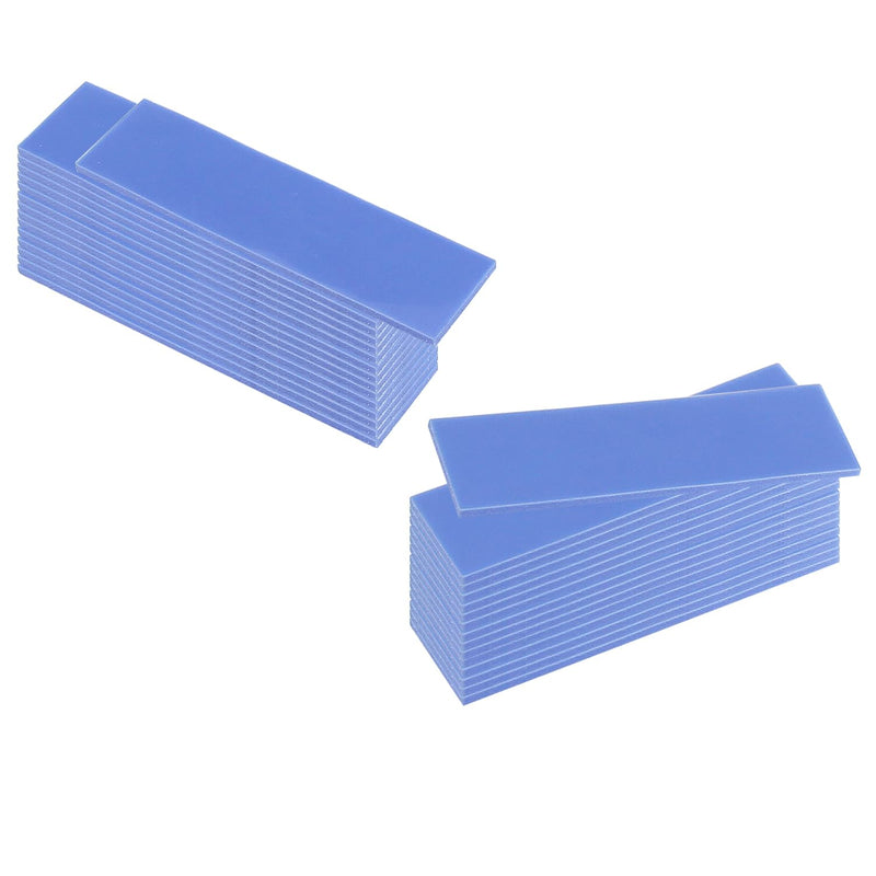 30 Pcs 70 x 20 x 2mm Silicone Thermal Pad, Reusable CPU SSD Thermal Silicone Pad, Each Thickness Suitable for GPU Heatsink CPU Chip Heat Conduction or LED Heat Conduction (Light Blue)