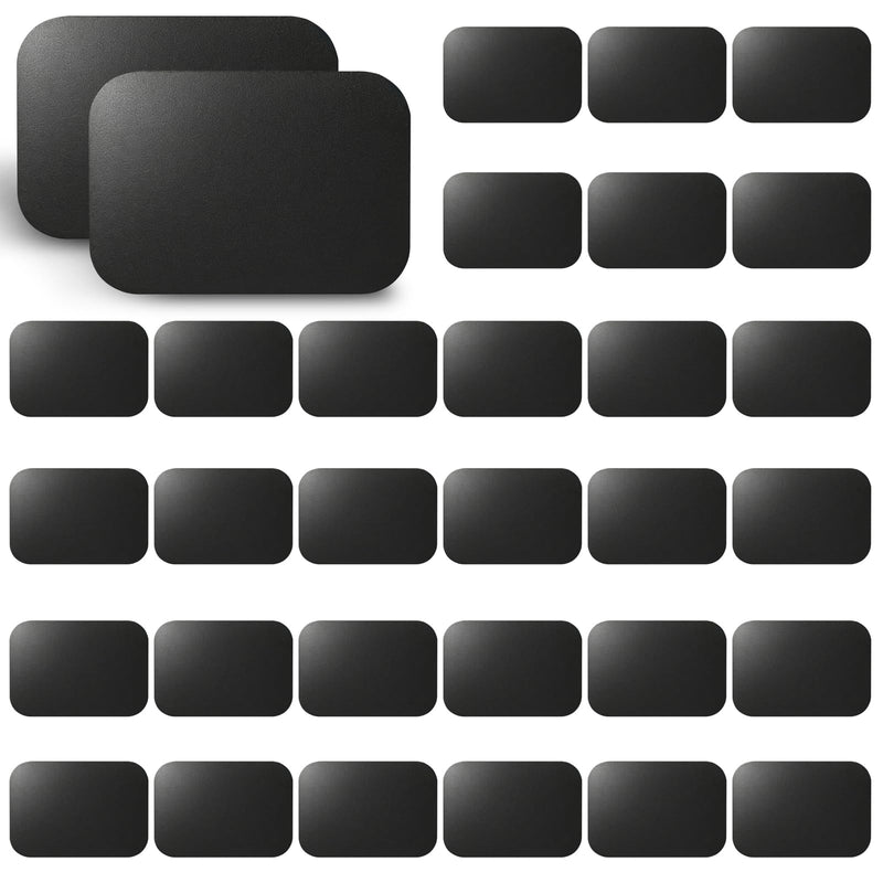 32 Pack Adhesive Metal Plate for Magnets - 2.55" X 1.77" Metal Plate with Adhesive Backing, Magnet for Phone Case and Magnetic Car Mount, Metal Plate for Phone Vent Wall Mount (Black) Black Rectangle-2.55*1.77 in