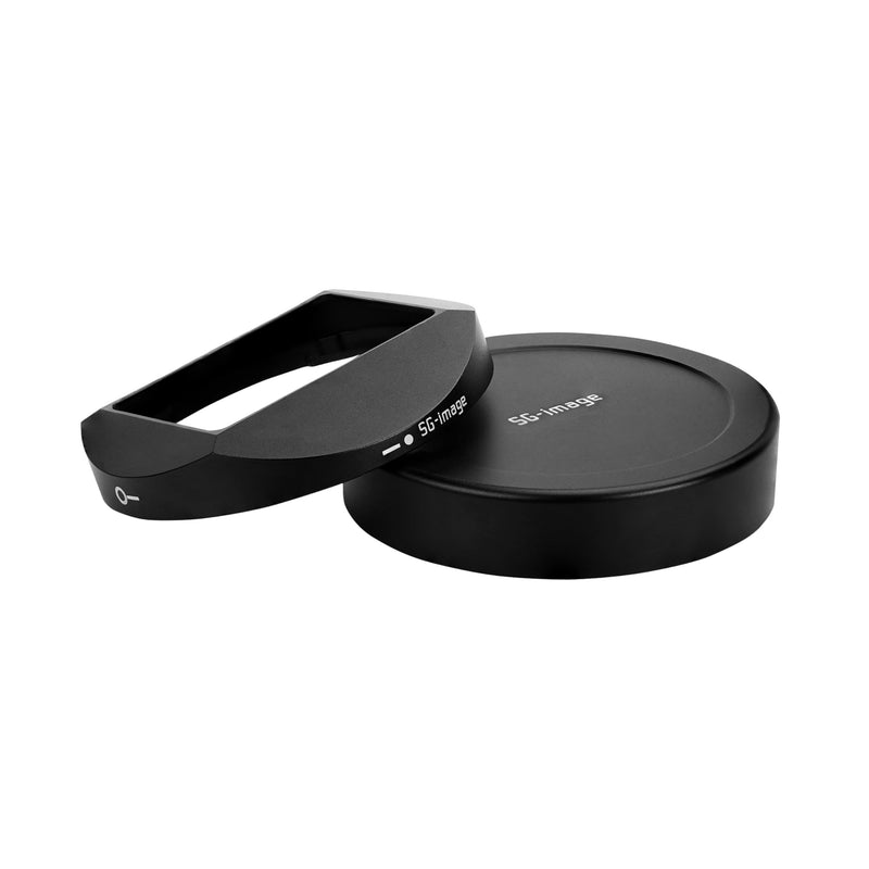Metal Square Lens Hood Set Compatible with SG-image AF 35mm f/2.2 & AF 25mm f/1.8 Lenses, Premium Aluminum Camera Lens Shade with Cap (Black) Black