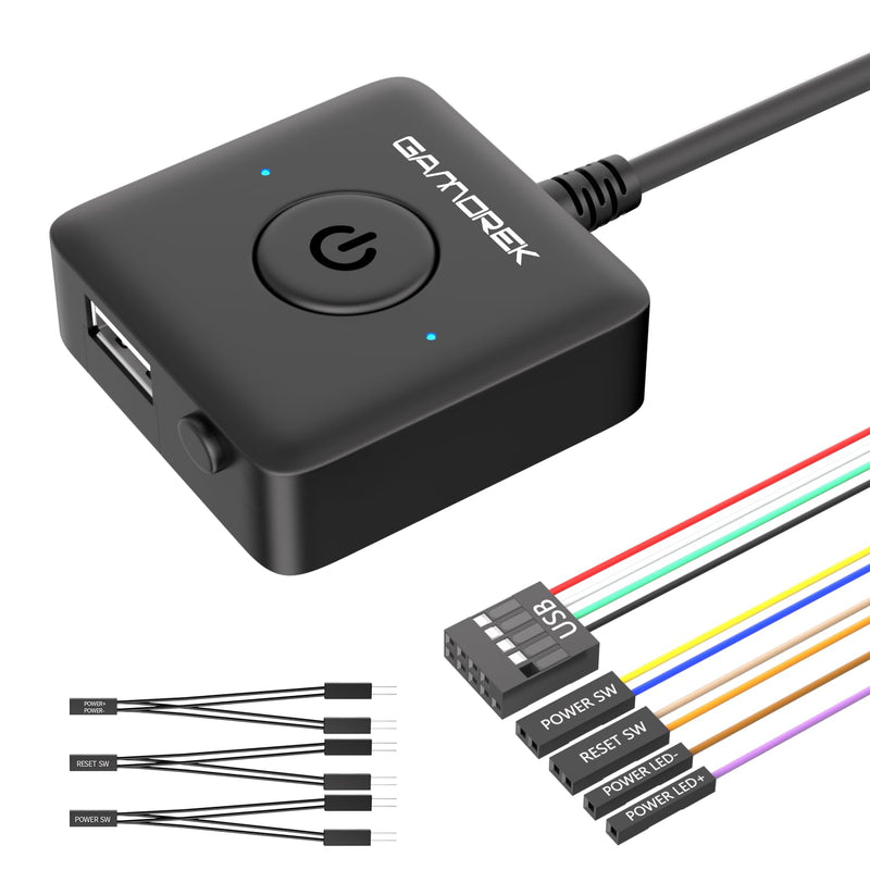PC Power Button, Computer PC Power Switch, External PC Power Button | with USB 2.0, PC ON Off Reset, for PC Desktop Motherboard