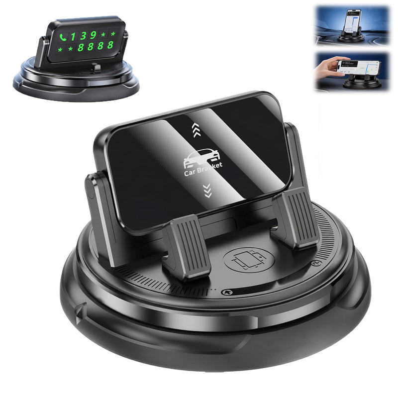 Car Phone Holder 360 Degree Rotation,New 360°Dashboard Car Phone Holder,360 Degree Rotatable Car Phone Holder,Adjustable Universal Car Phone Mount for Most Smartphones(Black-B) Black-B