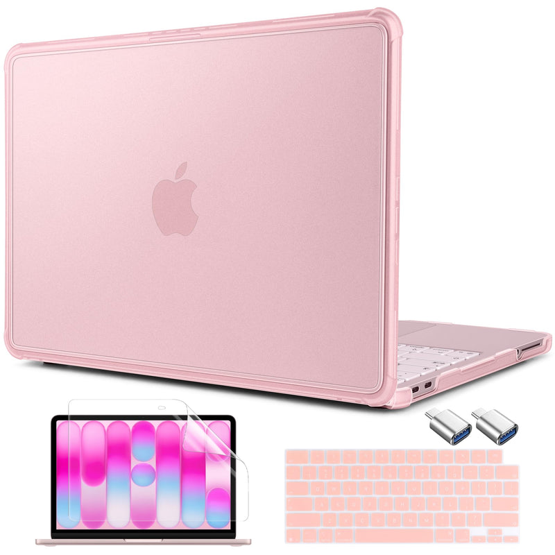 MEEgoodo for MacBook Neo 13 Inch Case 2026 Fit Model A3404 with Shockproof TPU Frame, Hard Shell Protective Cover, Anti-Fingerprint Matte Finish, Precise Cutouts, Laptop Case for MacBook Neo 13",Blush Blush