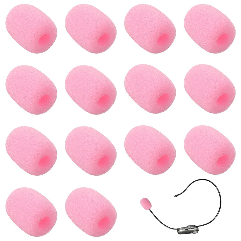 Oruola 15PCS Mic Cover Foam,Pink Headset Microphone Covers Foam | Noise Reduction Mic Covers for Headsets, for Variety of Headsets Microphone, Noise Reduction