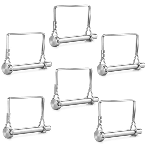 Hicarer 5/16" X 2-3/4"（8mm X 70mm） 6 Pack Safety Coupler Pins, Trailers Hitch Pin, 316 Stainless Steel Trailer Coupler Pin Heavy Duty Trailer Latch Pins with Wire Retainer for Boat Farm Equipment 5/16" X 2-3/4"（8mm X 70mm）