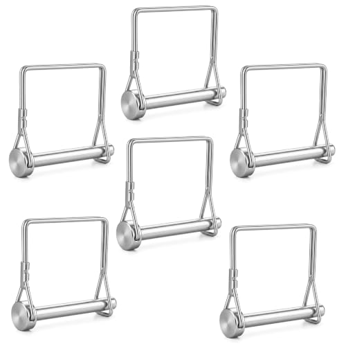 Hicarer 3/16" X 2"（4.8mm X 50mm） 6 Pack Safety Coupler Pins, Trailers Hitch Pin, 316 Stainless Steel Trailer Coupler Pin Heavy Duty Trailer Latch Pins with Wire Retainer for Boat Farm Equipment 3/16" X 2"（4.8mm X 50mm）