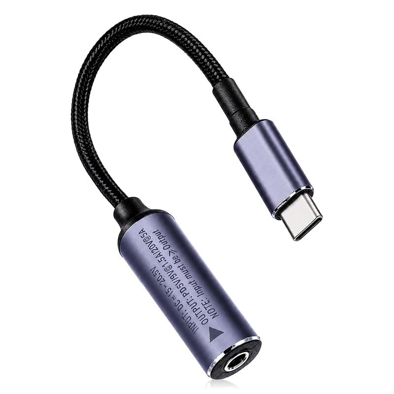 USB C to DC Adapter DC to USB C 4.5 x 3.0mm 100W Type-C PD Output | 5V/9V/20V Charging for Phones, Tablets, TWS, Laptops with USB-C