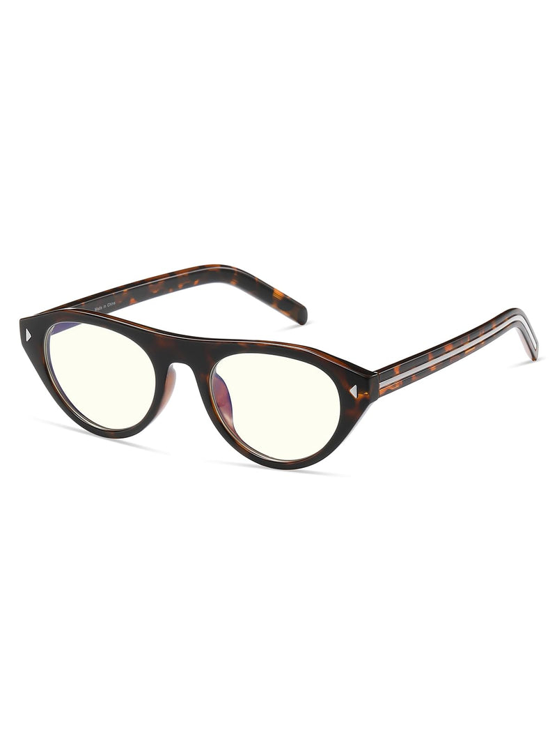 kimorn Small Oval Blue Light Glasses for Women Men Y2K Clear Frames | Retro, Blue Light Blocking, Clear Lens, Lightweight 21g, Gaming Tortoise
