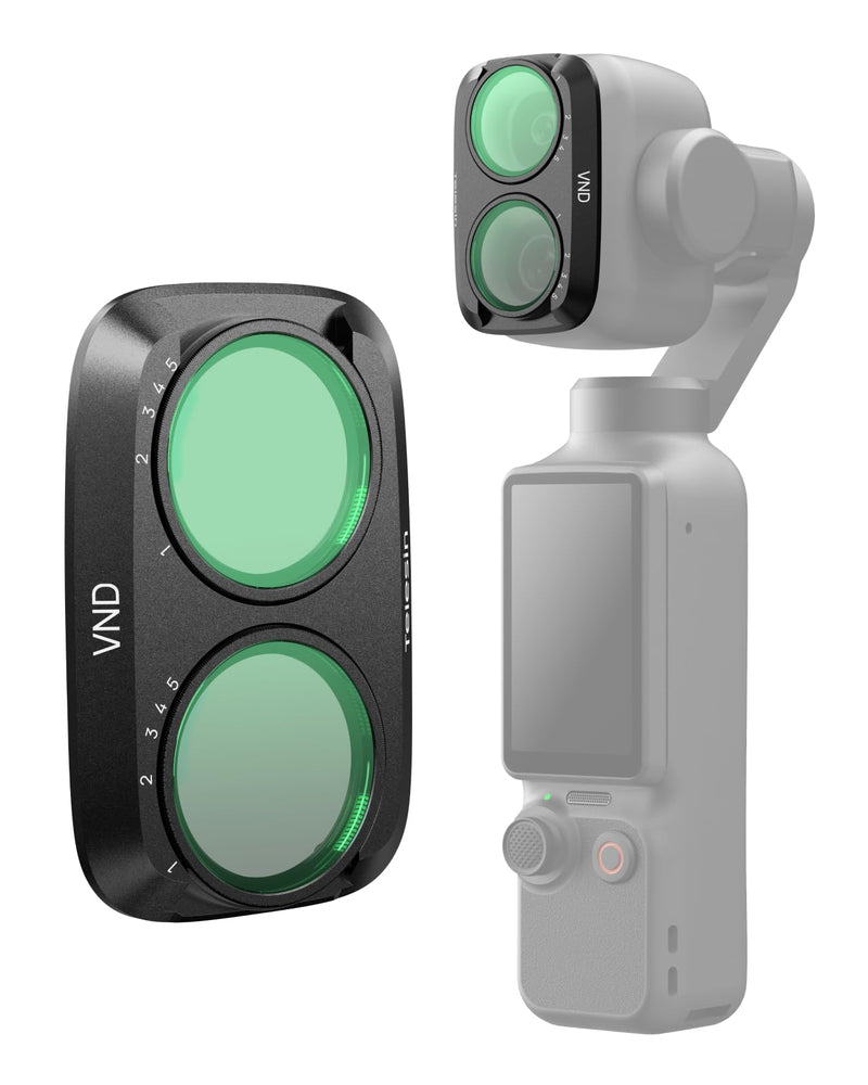 TELESIN Variable ND Filter for DJI Osmo Pocket 4P, VND2-32(5 Stops) | Multi-Coated Optical Glass Exposure Control, Cinematic Video Vlog Travel | DJI Osmo Pocket 4P Accessories VND2-32 Filter