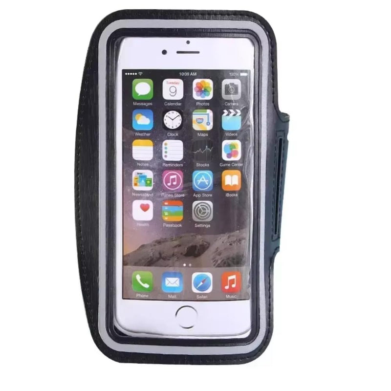 5.5inch Outdoor Sports Mobile Phone Armband Smartphone Key Holder Gym Running Phone Bag Arm Band Cases for Samsung iPhone Holder (Black) black
