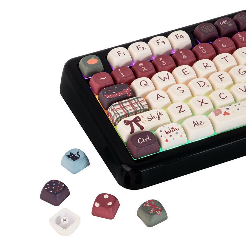 KiiBOOM Keycap Set - All My Faves, 133 Keys, MOA Profile, PBT Keycaps | Five-side Dye-sub, MX-Style, for 60%, 65%, 75%, TKL, 96%, Full Size, Alice, ANSI/ISO Layout Mechanical Gaming Keyboards