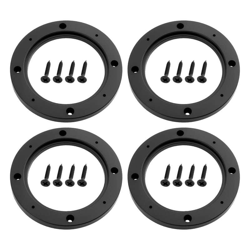 4PCS 4" Speaker Adapter Ring Spacer with 16 Mounting Screws | No-Cutting Car Door Speaker Adapter with Depth Extension,Universal Speaker Spacer for Car,SUV,Truck